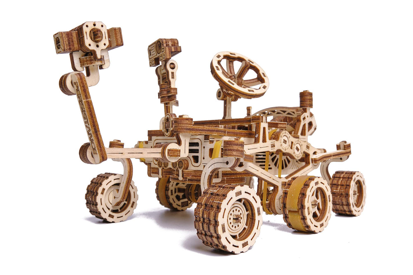 Wood Trick Mars Rover Mechanical 3D Wooden Puzzle - Rides up to 13 ft - 7.9x4.7 in - DIY Model Kit for Adults and Kids