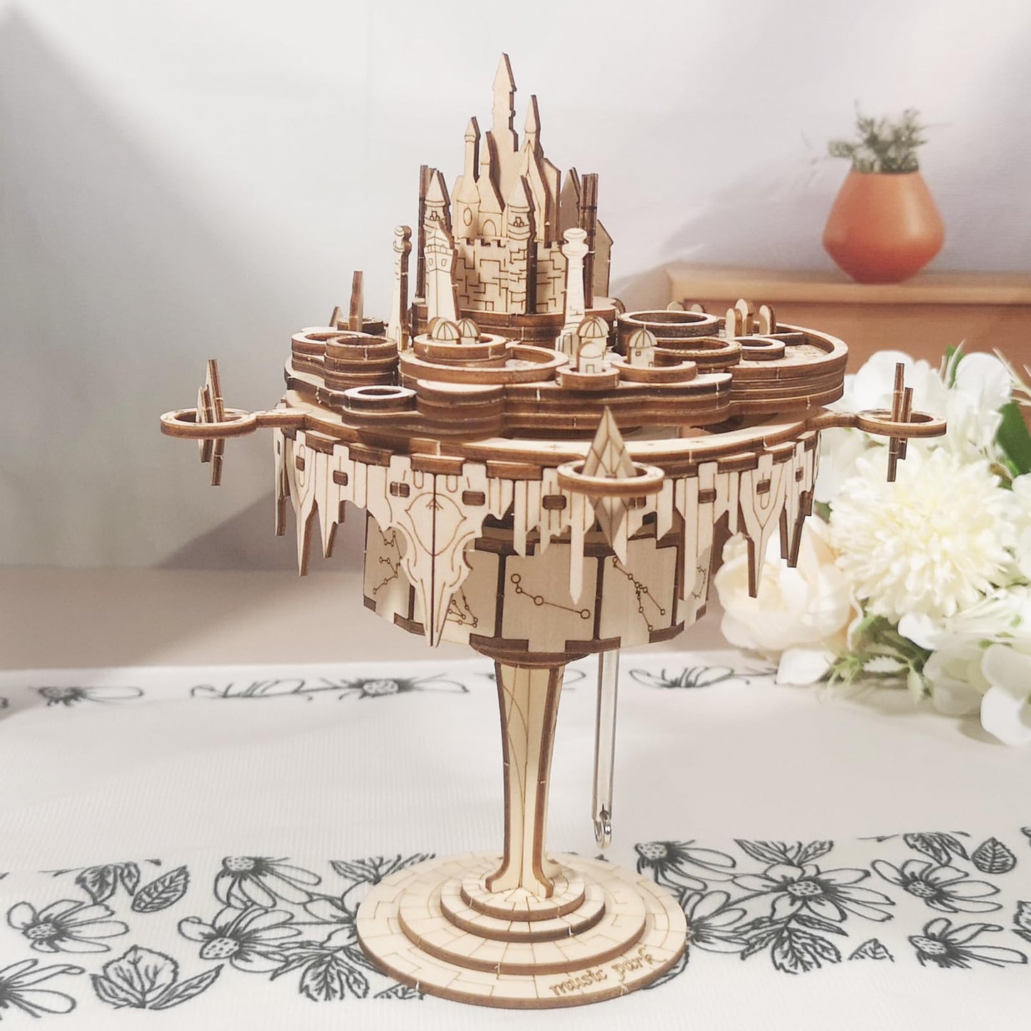 Music Park 3D Wooden Puzzles for Adults Music Box Model Kits You are My Sunshine Castle Building DIY Crafts Birthday Gifts for Girls or Women Age 14+