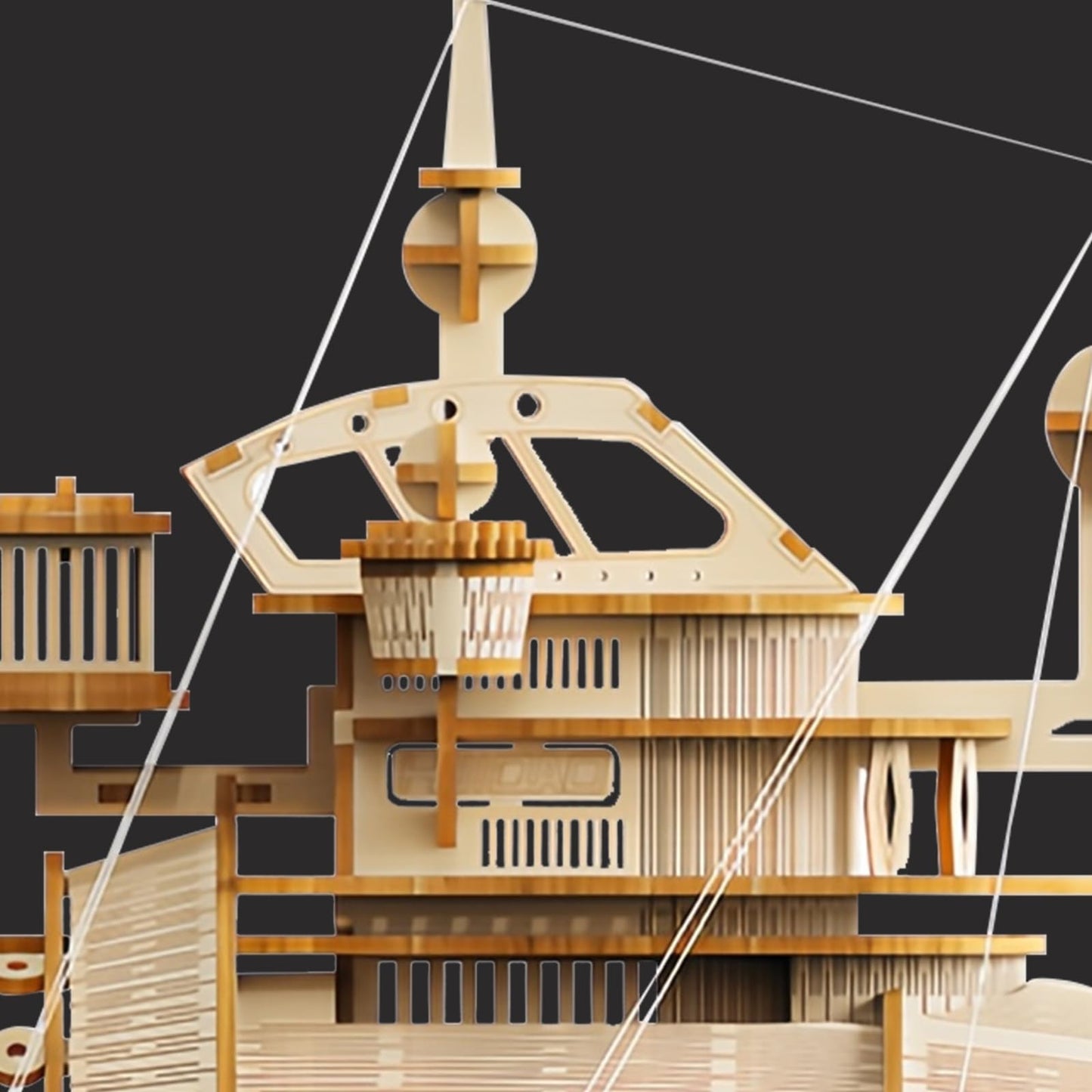 Foyucool 3D Wooden Puzzle for Adults, DIY Creative Fantasy Spaceship Design Model Kit, Creative Assembly Model Building Kits to Build for Adults, DIY Assembly Puzzle for Christmas Day