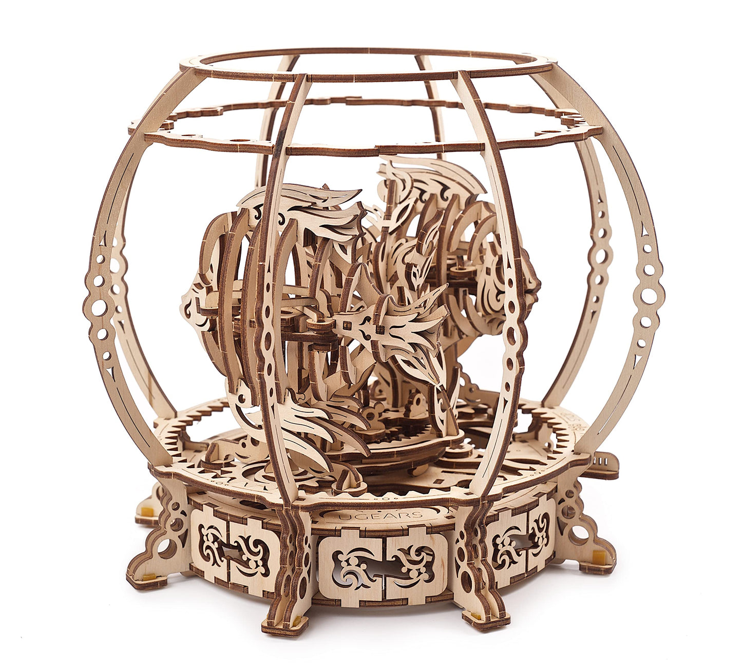 UGEARS 3D Puzzle Mechanical Aquarium - Creative 3D Wooden Puzzles Idea - Aquarium Wood Model Kit - Unique Wooden Puzzle - 3D Puzzles for Adults and Kids Building Kit
