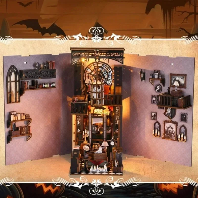 Wood DIY Hand Assembling Desktop Figurines Creative Cabin Moulding Modern Aesthetic Home Decoration Crafts Halloween Funny Gift