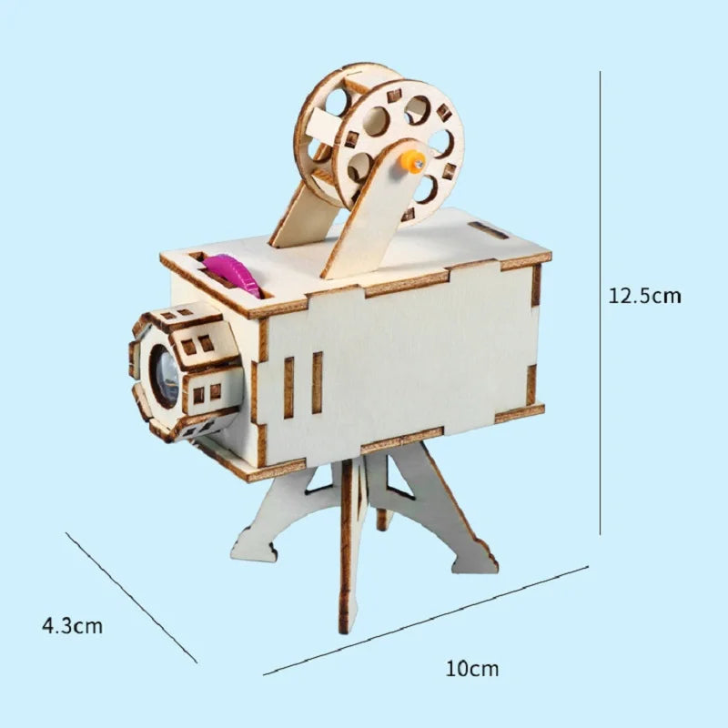 DIY Wooden Science Project Model Kit Science Experiment Toy Early Learning Toys for Children Gifts Birthday Projector