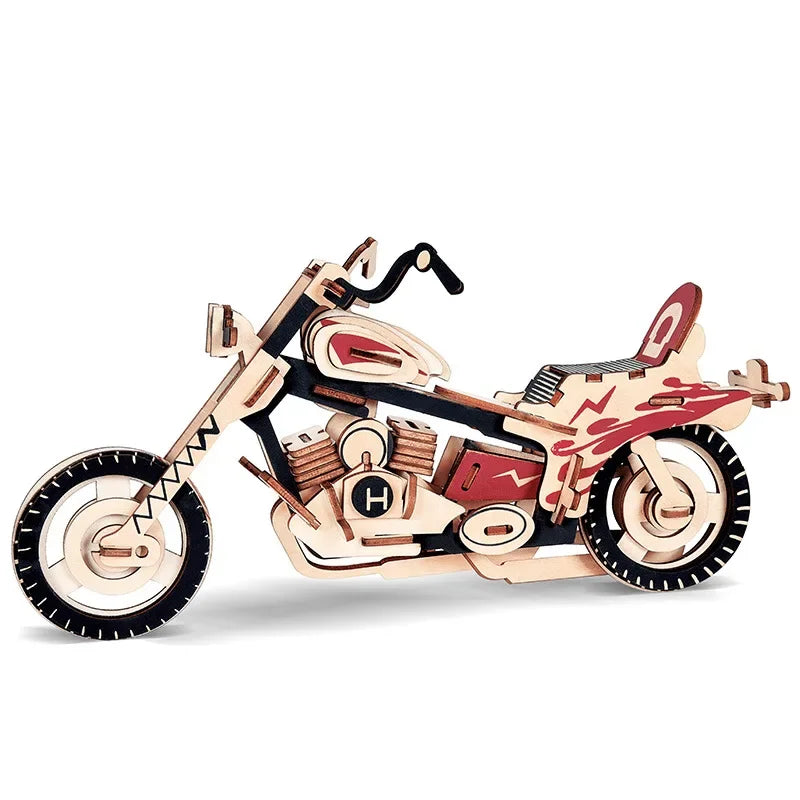 3D Jigsaw Puzzle Game Handmade Wooden Assembled Car Series Model Windmill Children's DIY Educational Early Childhood Toys Gift