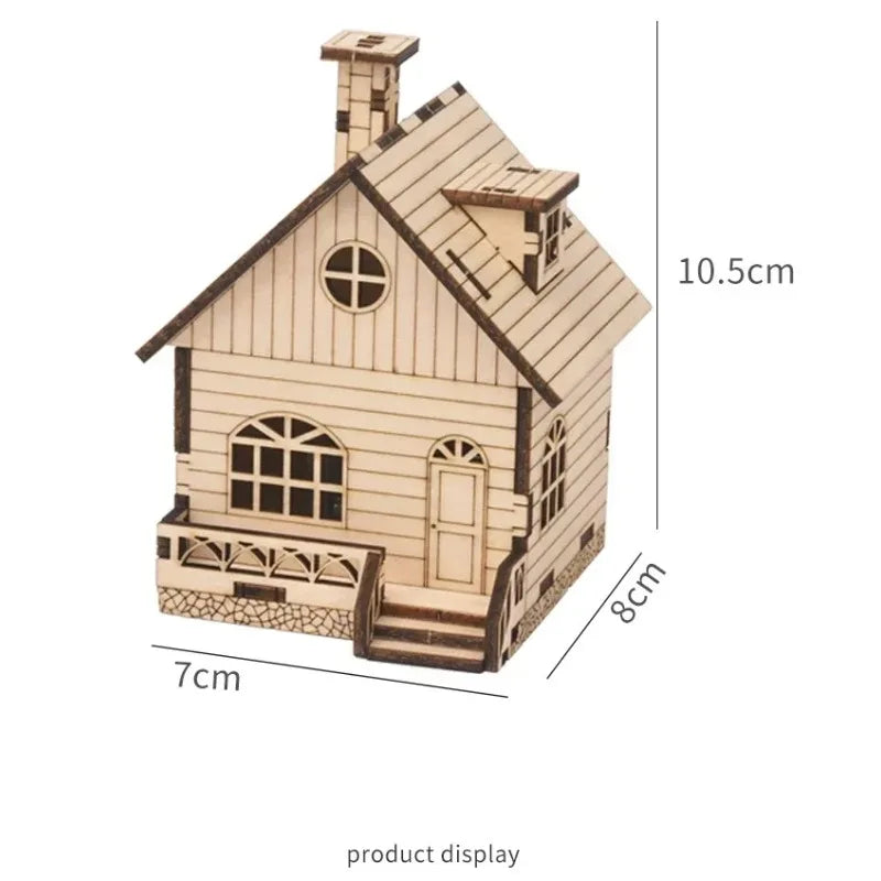 DIY Handmade Toys 3D Wooden Puzzle Game Small House Music Box Assembly Popular Gift For Children Adult Christmas Birthday