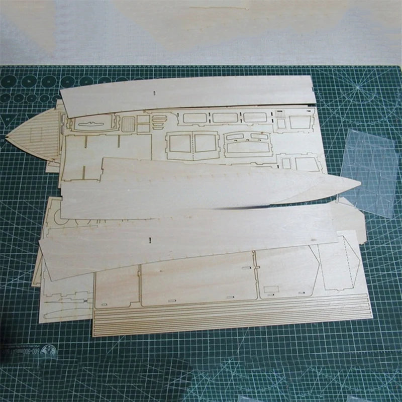 DIY Wooden Boat Model Kit Hand Assembled Electric Remote Control Boat Small Patrol Boat Model wooden ship model kit toy