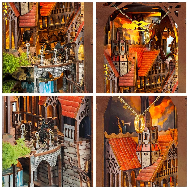 3d Diy Book Nook Shelf Wooden Model Bookshelf Kits Spirit Valley Of The Magic Ring Handmade Miniature Bookend For Friends Gift