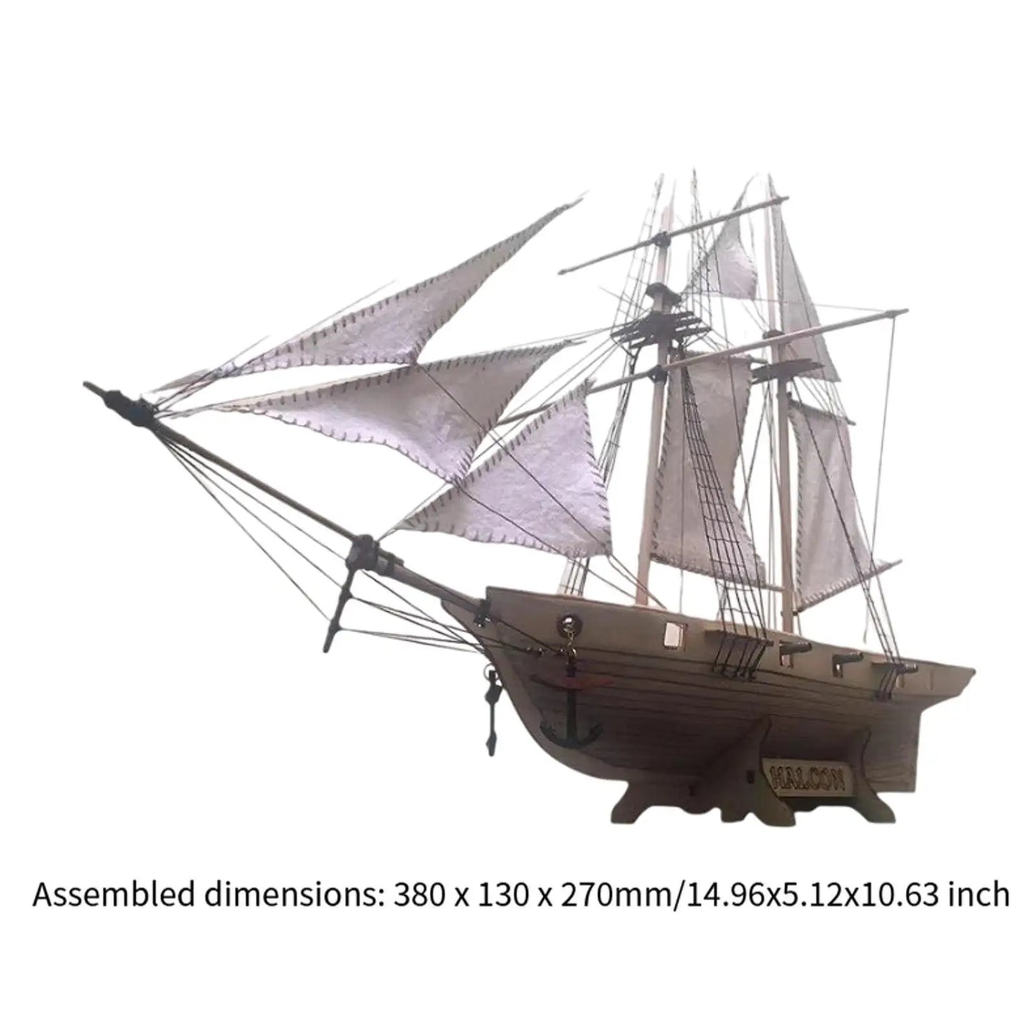 Mini Sailboat Model Wooden Miniature Sailing Boat DIY Model Decorative