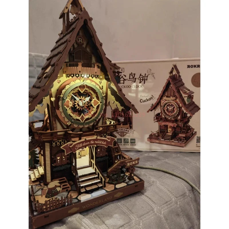 Original New Cuckoo Clock Gift Diy Handmade Creative Wooden Assembly Ornament Model Anime Peripheral Developmental Toy Gifts