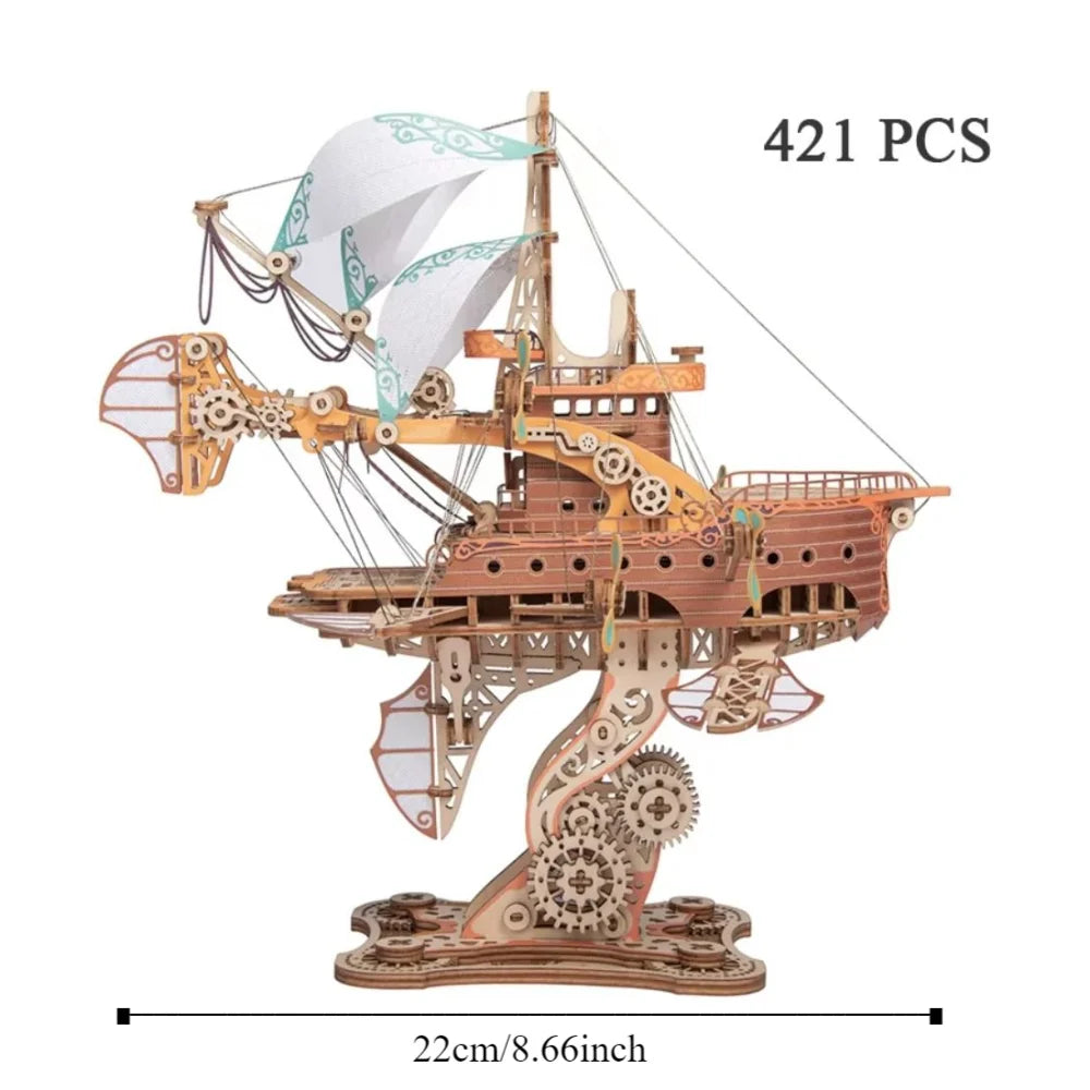 Assembly Fantastic Spaceship Model Miniature Model Handicraft DIY 3D Wooden Puzzle Collection Ornament Ship Building Block Kits