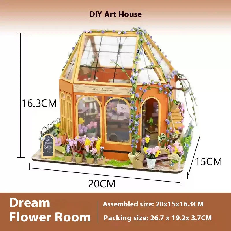Diy Architecture Mini House Villa Stereoscopic Model Children'S Toy Handmade Assembly Model House Desktop Decoration