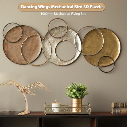 Bitgo Hobby - Dancing Wings Flying Birds Wall Decor 1000mm Mechanical Flying Bird - 3D Wooden Puzzle - 3D Puzzles for Ages 8-13 – Wooden Mechanical Bird Toy – Latest Wooden Puzzle