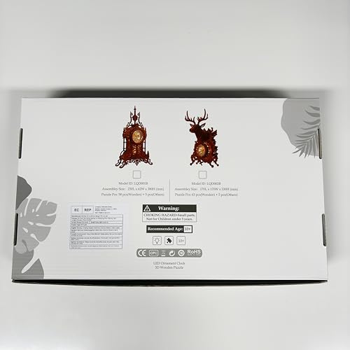 FUNPOLA LED 3D Wood Puzzle Clock Tower, 3D Building Model, DIY 3D Clock Kit (LED-WTC02)