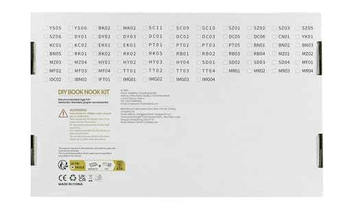 Cutefun Book Nook Kit - DIY Miniature Doll House Kit, Book Nook Kits for Adults, 3D Wooden Puzzle Bookend Bookshelf with LED Light for Cafe Crafts Lovers (Corner Coffee Shop)