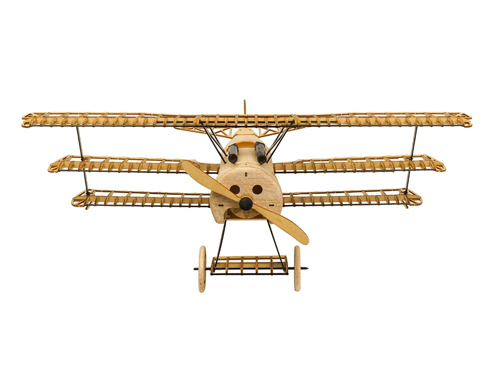 3D Wooden Puzzles DIY Fokker DR1 Triplane Model Aircraft Kit, Laser Cut Balsa Wood Model Airplane Kits to Build for Adults, WW1 Wooden Models Airplane Jigsaw Puzzles for Home Decoration Birthday Gift