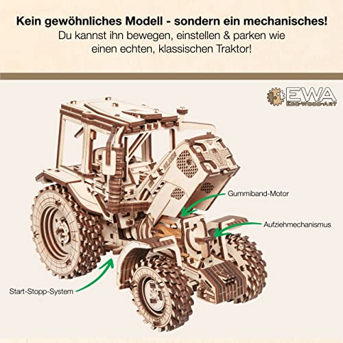 Tractor BELARUS-82 Model - Exquisite Collectible Mechanical 3D Wooden Puzzle for Adults, Perfect Shelf Display for Home or Office