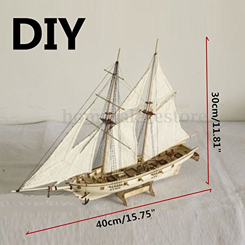 Gigicloud DIY Hobby Wooden Ship, 1/100 Scale Ship Model Building Kits Sailboat Home Decoration Science Equipmen Assembly Model Boat Kits Sailing Boat Kit Decor for Collections Handmade Crafts