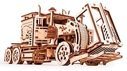 Wood Trick Big Rig Truck Car 3D Wooden Puzzles for Adults to Build - Rides up to 6ft - 14x6″ - Realistic Semi Truck - Wooden Models Engineering DIY Project Mechanical Wood 3D Puzzles Kits