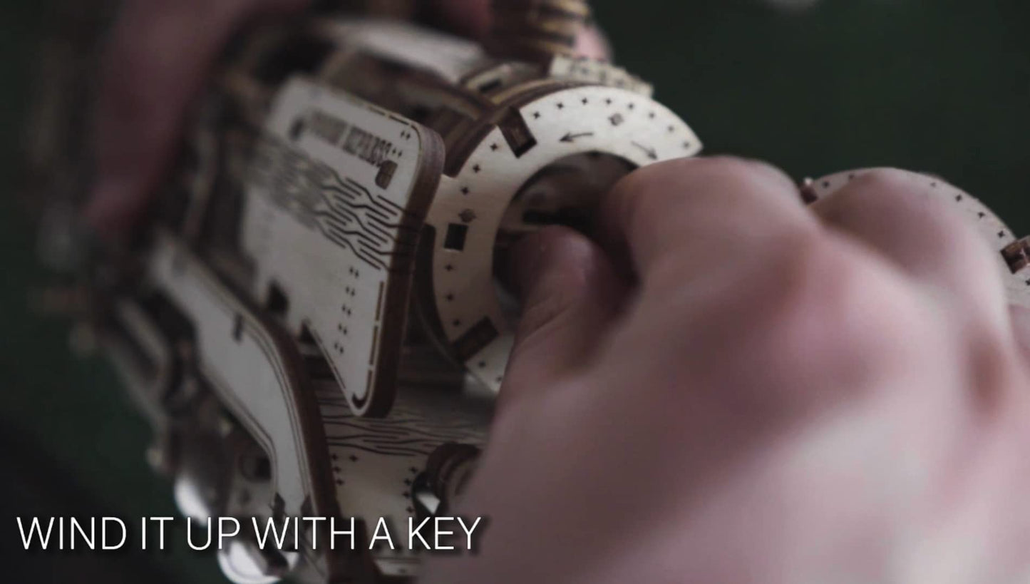 WOODEN.CITY Wooden Express + Tender with Rails 3D Wooden Puzzles for Adults – Build Your Own Train Set with Rubber‑Band Motor – Self‑Assembly Model, DIY Gift for Adults and Teens