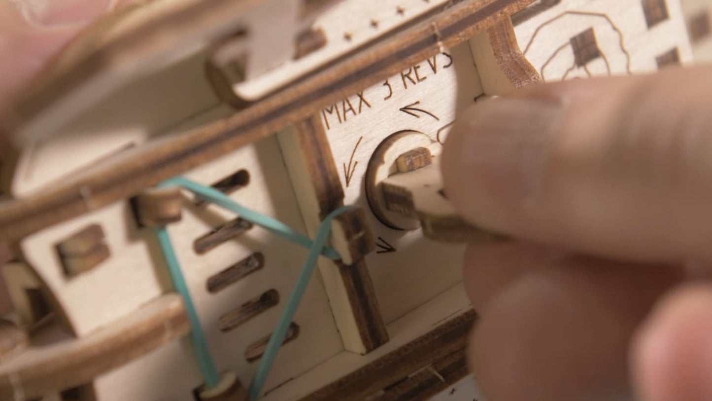 WOODEN.CITY Helicopter 3D Wooden Puzzle – Wooden Model Kit for Adults, 173-Piece Mechanical Helicopter with Working Rotor, DIY Aircraft Model, Made in EU