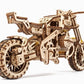 UGEARS Motorcycle with Sidecar Scrambler UGR-10 – Mechanical 3D Wooden Puzzles for Adults – DIY Model Kits for Adults with Moving Engine – Collectible Moto 3D Puzzle Model Kit - 380 Pcs