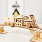 Hallisun 3D Wooden Puzzles for Adults, Wooden Toy Train Set with Railway, Locomotive Train Mechanical Model Kit for Adults and Kids to Build, Engineering DIY Wooden Models Hobbies Toy, 141 PCS