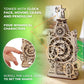 UGEARS Old Clock Tower 3D Wooden Puzzle - Wooden Mechanical Model Kit to Build - DIY Puzzle Clock Toy with Spinning Mechanism - Brain Teaser Building Set for Adults