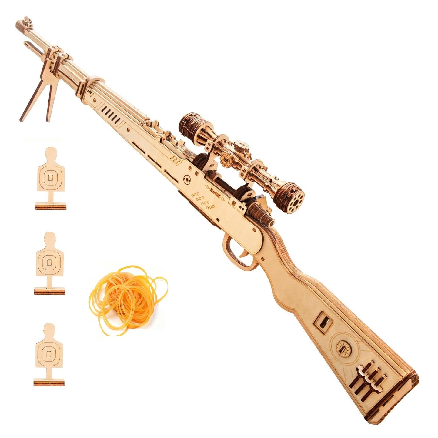3D Wooden Puzzles Rubber Band Gun for Adults – 98k Gun Model, DIY Rubber Band Gun Building Kit for Teens 14+, Brain Teaser Craft, Unique Gift & Home Decor for Men & Women (Kar98K)
