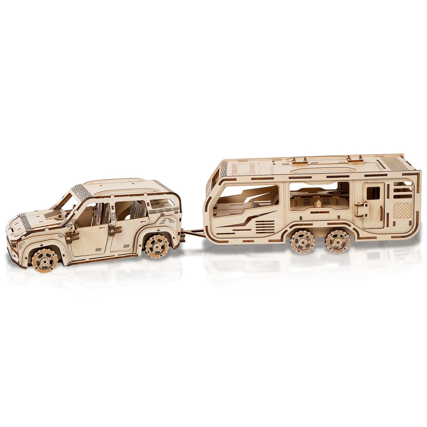 3D Wooden Puzzle for Adults, Trailer Mechanical Car 3D Jigsaw Puzzles, DIY Model Building Kit Handicraft Wood Craft Hobbies Toy, Birthday for Hobbyist 14+ Teens Family Women Men, 323 Pieces