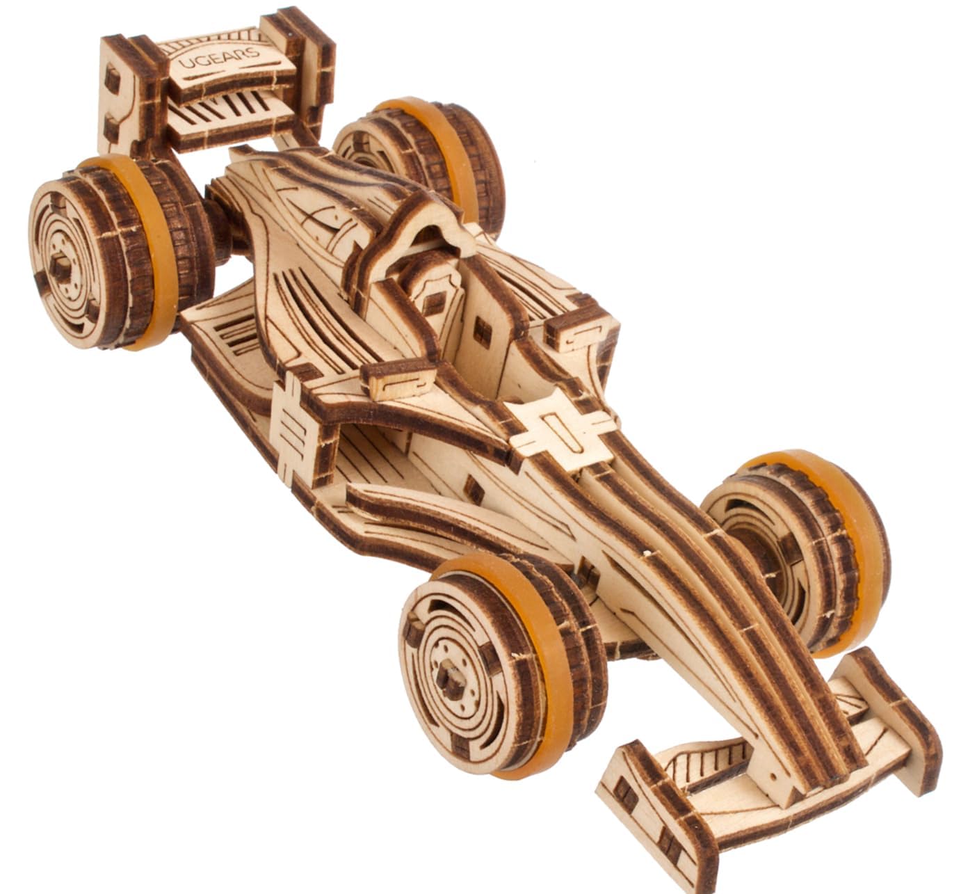 UGEARS Wooden 3D Puzzle Compact Racer Model Kit Craft for Adults Easy DIY Miniature Wooden Model 90 Pcs