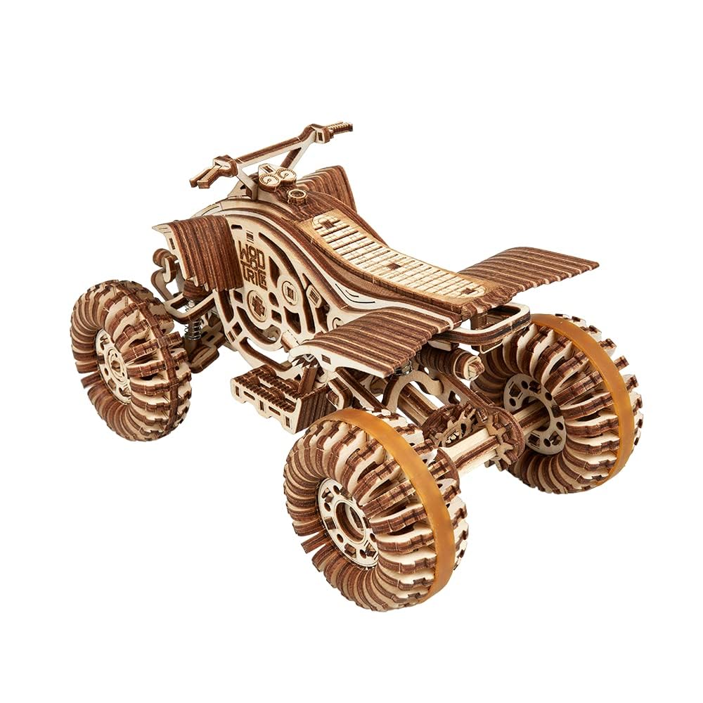 Wood Trick Quad Bike 3D Wooden Puzzles for Adults and Kids to Build - Rides up to 30ft - Wooden Model Car Kits to Build - Model Kits for Adults - Challenging Project Hobby
