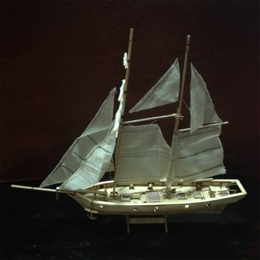 Gigicloud DIY Hobby Wooden Ship, 1/100 Scale Ship Model Building Kits Sailboat Home Decoration Science Equipmen Assembly Model Boat Kits Sailing Boat Kit Decor for Collections Handmade Crafts