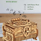 UMESEE 3D Wooden Puzzle Mechanical Treasure Box with Music, Wood Creative Assembly Model Building Kits to Build for Adults and Teens, DIY Wooden Puzzle Hobbies Projects Gift for Man Women