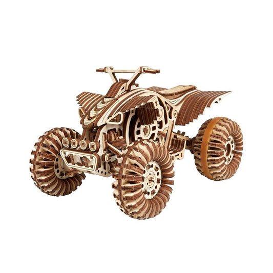 Wood Trick Quad Bike 3D Wooden Puzzles for Adults and Kids to Build - Rides up to 30ft - Wooden Model Car Kits to Build - Model Kits for Adults - Challenging Project Hobby