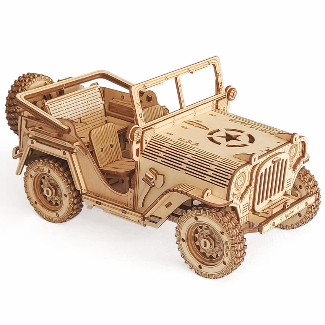 3D Wooden Puzzle - Wood Crafts Mechanical Off-Road Vehicle Building Model Kits - Wooden STEM DIY Brain Teaser Puzzle - Off-Road Vehicle 3D Puzzle Birthday Gifts Christmas