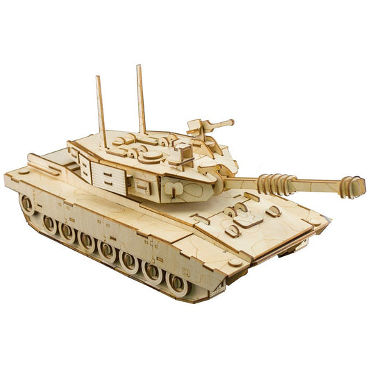 3D Wooden Puzzles Laser Engraving DIY Safe Assembly Constructor Kit Toy for Teens and Adults (Tank)
