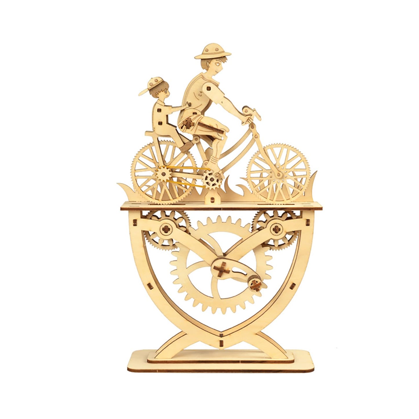 3D Puzzle for Adults, Wooden Puzzles Father Bicycle Mechanical Gear Model Building Kits, DIY Wood Crafts Unique Collection, STEM Hobbies for Women Men (Father & Son)