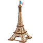 UGEARS Wooden 3D Puzzle Paris Eiffel Tower Iconic Model for Adults Easy Assembly DIY Miniature Kit 50 Pcs
