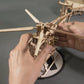 WOODEN.CITY Helicopter 3D Wooden Puzzle – Wooden Model Kit for Adults, 173-Piece Mechanical Helicopter with Working Rotor, DIY Aircraft Model, Made in EU