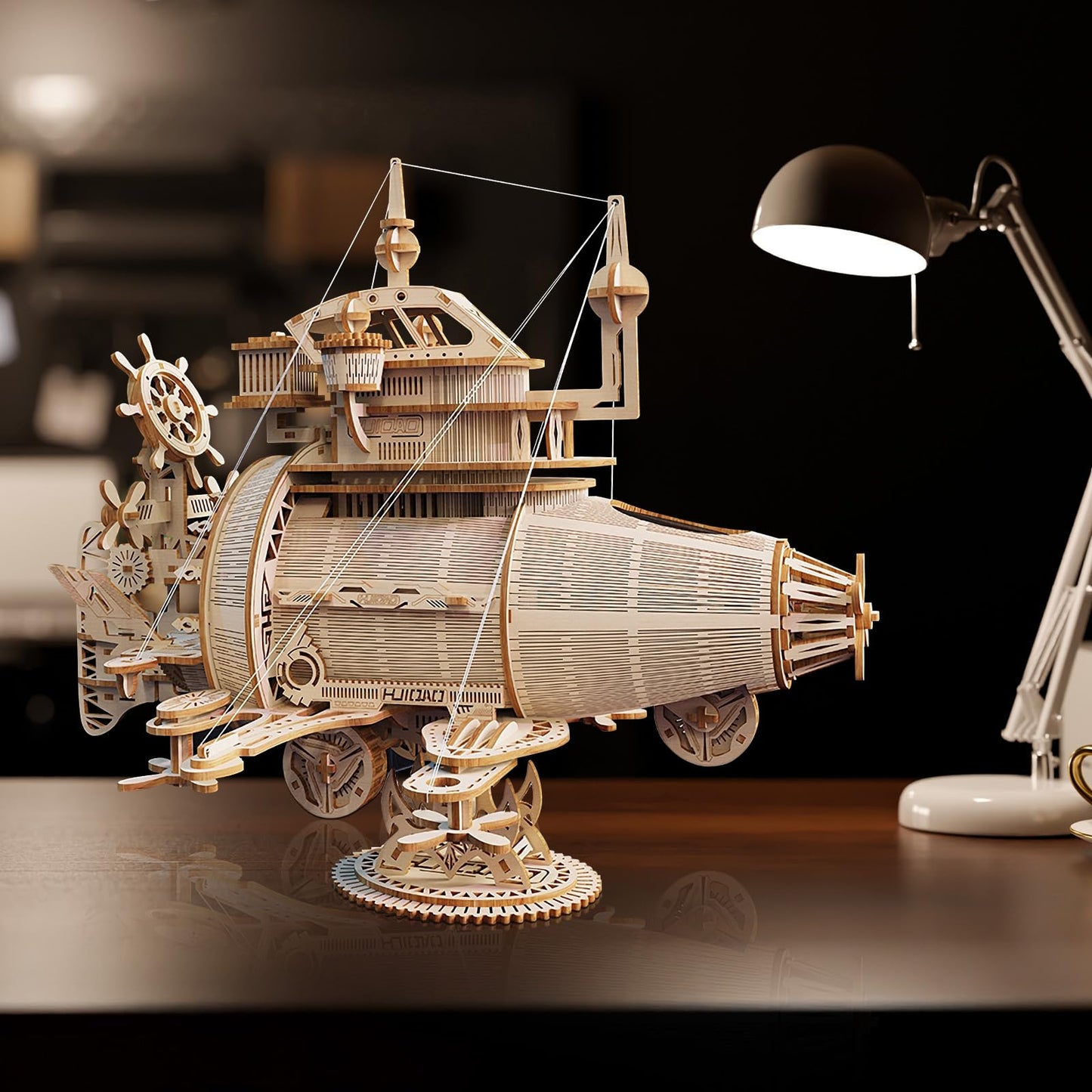 Foyucool 3D Wooden Puzzle for Adults, DIY Creative Fantasy Spaceship Design Model Kit, Creative Assembly Model Building Kits to Build for Adults, DIY Assembly Puzzle for Christmas Day