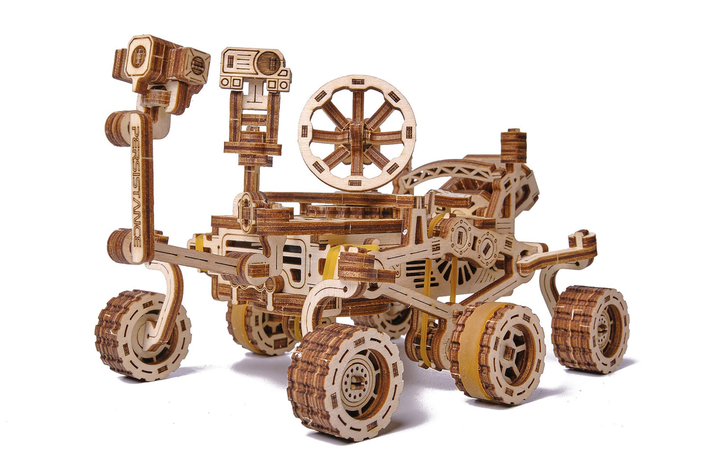 Wood Trick Mars Rover Mechanical 3D Wooden Puzzle - Rides up to 13 ft - 7.9x4.7 in - DIY Model Kit for Adults and Kids