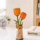 ROBOTIME 3D Puzzle Orange Tulip TW081, DIY Wooden Flower Craft, Artificial Flowers Model Kit to Assemble for Adults, Home Decoration and Valentine's Day Toy Gift Set