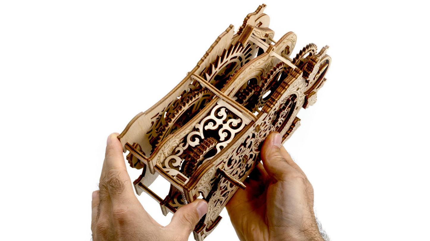 WOODEN.CITY Magic Clock 3D Wooden Puzzle for Adults – Mechanical Table Clock Kit with Working Gears - 140 Laser-Cut Pieces – Build & Display for Adults & Teens - Model Kit Gift
