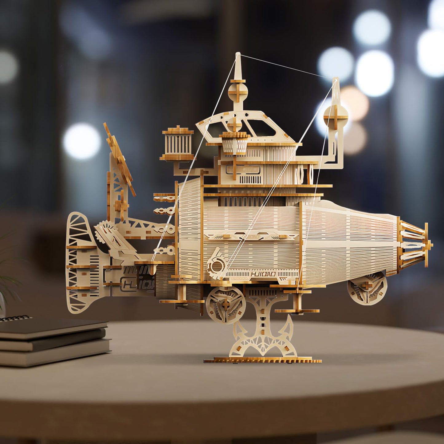 Foyucool 3D Wooden Puzzle for Adults, DIY Creative Fantasy Spaceship Design Model Kit, Creative Assembly Model Building Kits to Build for Adults, DIY Assembly Puzzle for Christmas Day