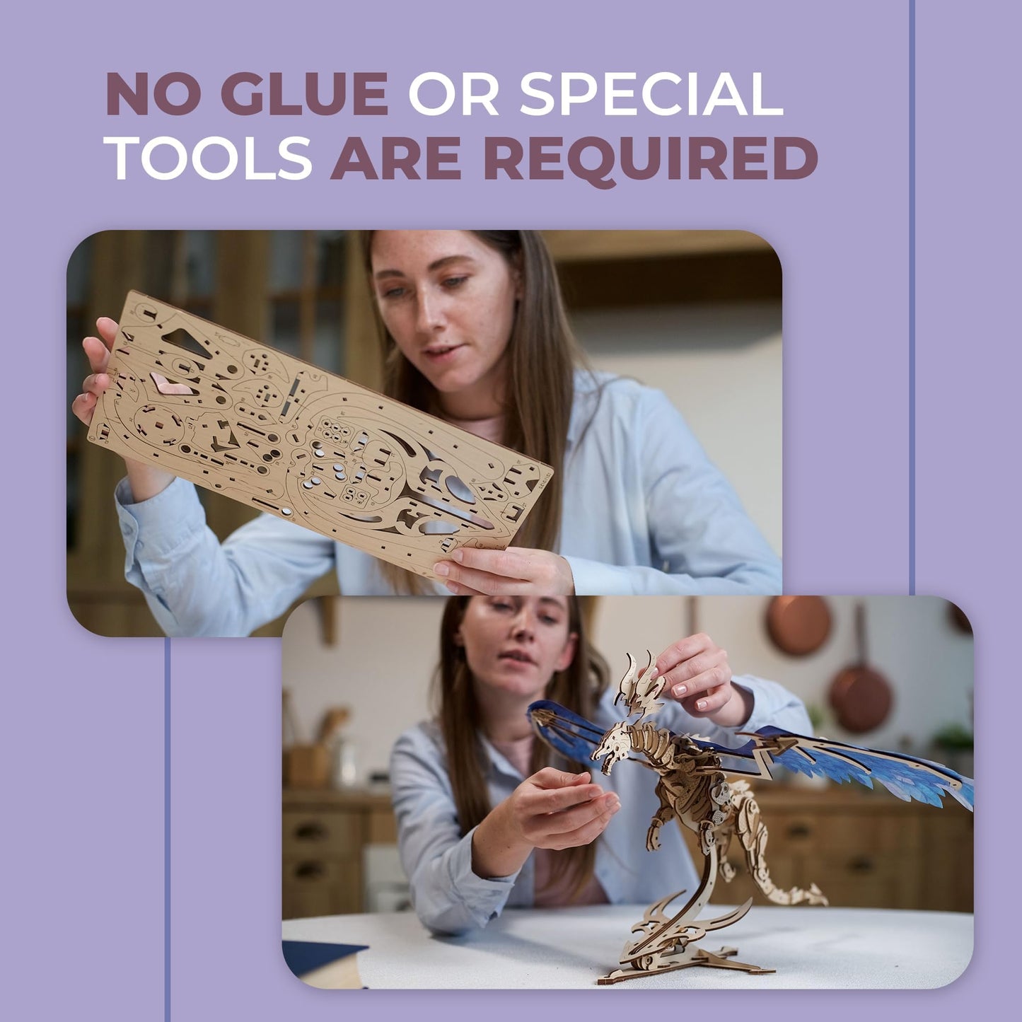 UGEARS 3D Wooden Puzzles for Adults - Windstorm Dragon 3D Puzzle - Mechanical Model Kits for Adults to Build - DIY Building Set Gifts for Christmas, Brain Teaser Puzzle, Hobby Kit