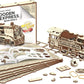 WOODEN.CITY Wooden Express with Rails 3D Wooden Puzzles for Adults – Build Your Own Express Train with Rubber‑Band Motor – Self‑Assembly Model, DIY Gift for Adults and Teens