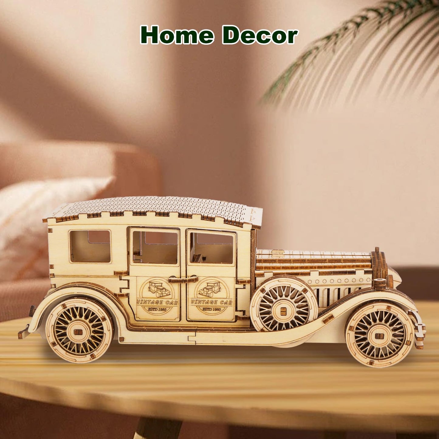 Hallisun 3D Wooden Puzzle for Adults, Mechanical Classic Car Puzzle, DIY Vintage Vehicle Model Building Kit Handicraft Wood Craft Hobbies Toy, Birthday for Hobbyist 14+ Family Women Men, 187 Pcs