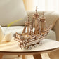 Foyucool 3D Wooden Puzzle for Adults, DIY Ship Model, Creative Assembly Model Building for Adults, DIY Assembly Puzzle, Woodcraft Kit for Christmas Day
