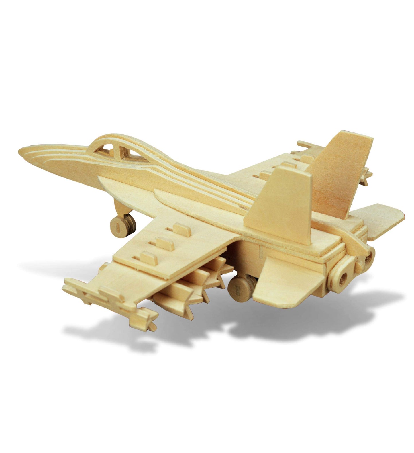 Puzzled F-18 Hornet 3D Puzzle Airplane Model Wood Building Kit - 3D Model Airplane Building Kit for Kids and Adults, Fun Educational Model Plane Kit to Paint and Build Craft 3D Model Kit - 47 Pieces