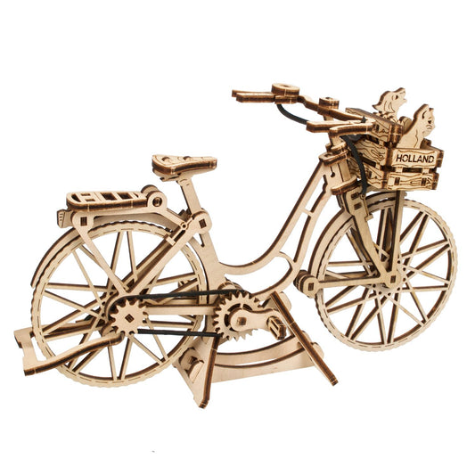 UGEARS Wooden 3D Puzzles - Dutch Bicycle Model Kit for Adults - Easy Assembly Iconic Amsterdam Bike Crafts - DIY Miniature Kit - 75 Pieces