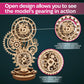 Ugears Steampunk Clock 3D Wooden Puzzle - Mechanical Wooden Clock - Adult Model Kits for Christmas and New Year - Magnificent Home Decoration